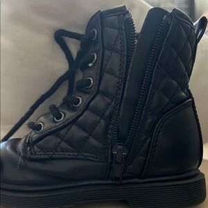 Black Quilted Combat Boots